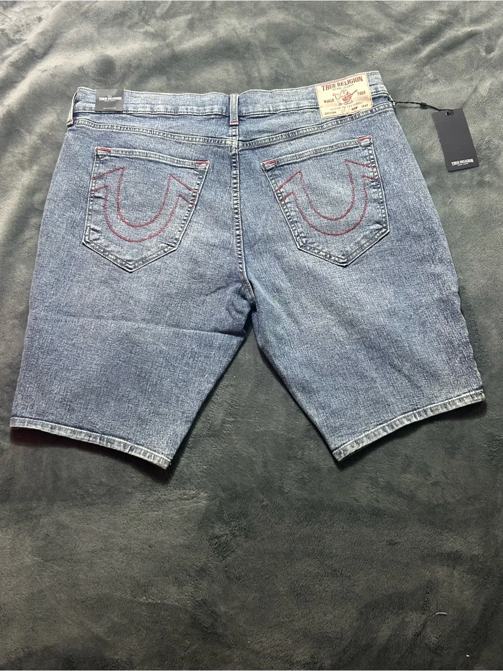 True Religion Light Blue Denim Jean Shorts